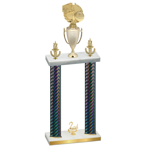 Double Black Carbon Fiber Second Place Basketball Trophy