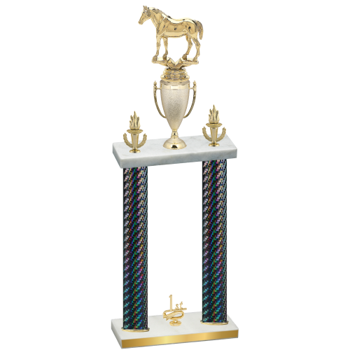 Double Black Carbon Fiber First Place Horses Trophy
