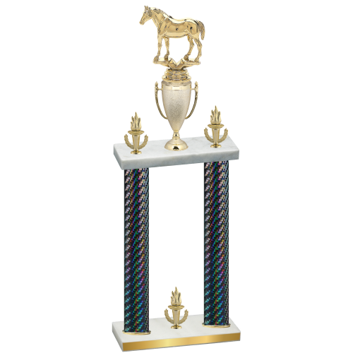 Double Black Carbon Fiber Victory Horses Trophy