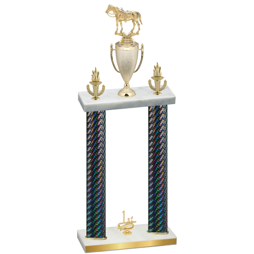 Double Black Carbon Fiber First Place Horses Trophy