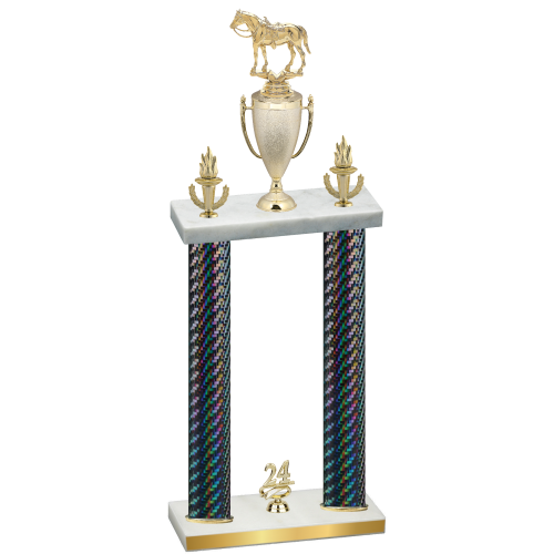 Double Black Carbon Fiber Year Horses Trophy