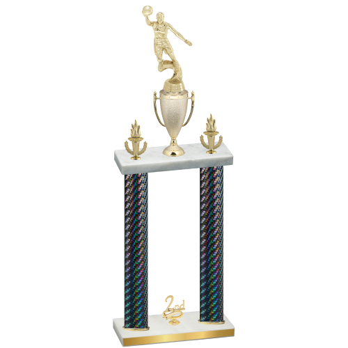 Double Black Carbon Fiber Second Place Basketball Trophy