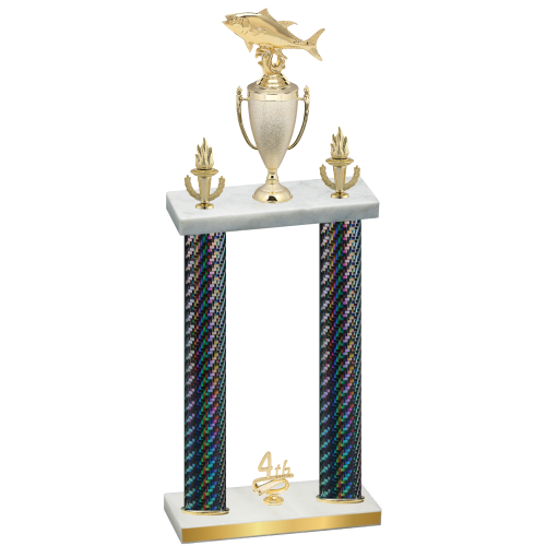 Double Black Carbon Fiber Fourth Place Fishing Trophy