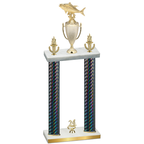 Double Black Carbon Fiber Year Fishing Trophy