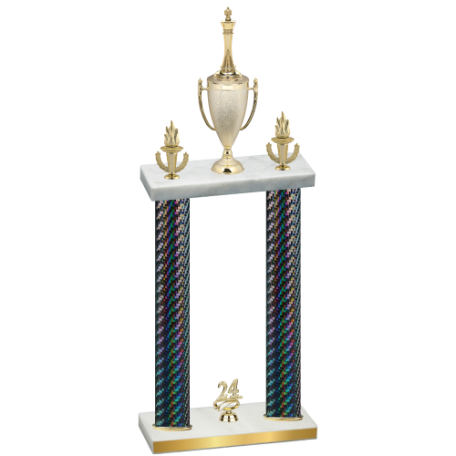 Double Black Carbon Fiber Year Chess Trophy