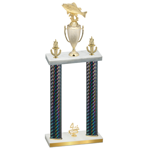Double Black Carbon Fiber Fourth Place Fishing Trophy