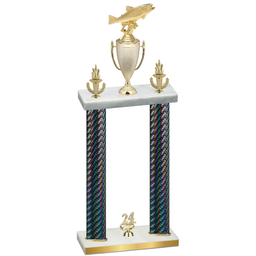 Double Black Carbon Fiber Year Fishing Trophy