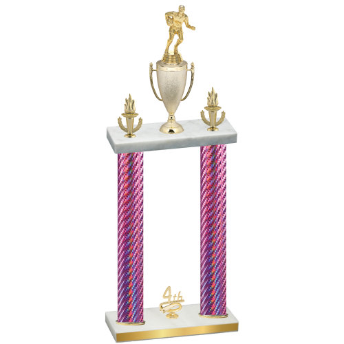 Double Pink Carbon Fiber Fourth Place Rugby Trophy