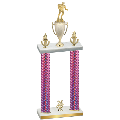 Double Pink Carbon Fiber Year Rugby Trophy