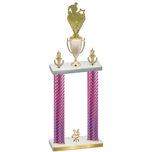Double Pink Carbon Fiber Year Rugby Trophy