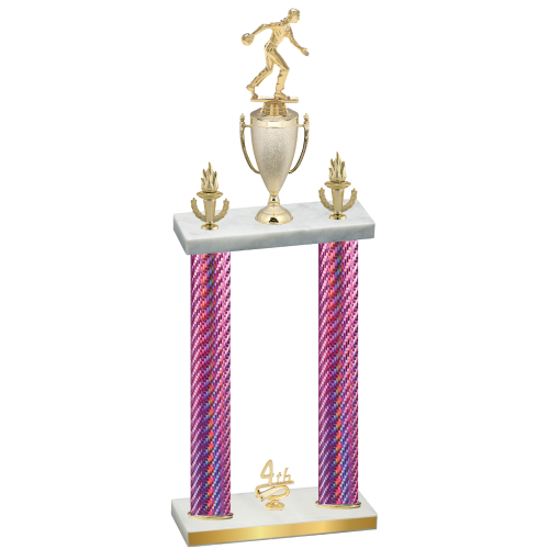 Double Pink Carbon Fiber Fourth Place Bowling Trophy
