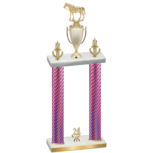 Double Pink Carbon Fiber Year Horses Trophy