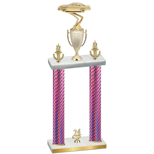 Double Pink Carbon Fiber Year Cars Trophy
