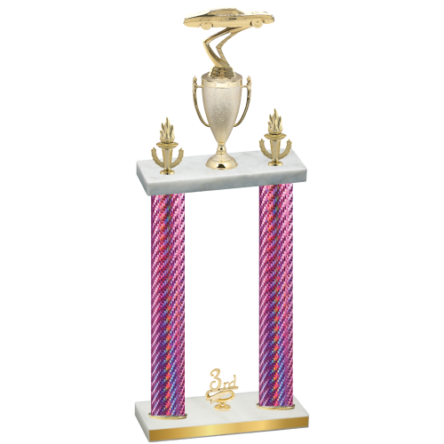 Double Pink Carbon Fiber Third Place Cars Trophy