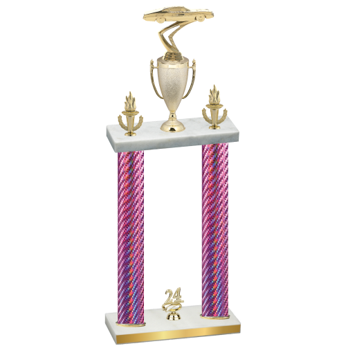 Double Pink Carbon Fiber Year Cars Trophy