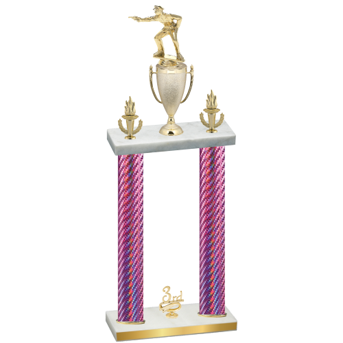 Double Pink Carbon Fiber Third Place Shooter Trophy
