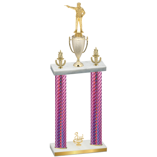 Double Pink Carbon Fiber Third Place Shooter Trophy