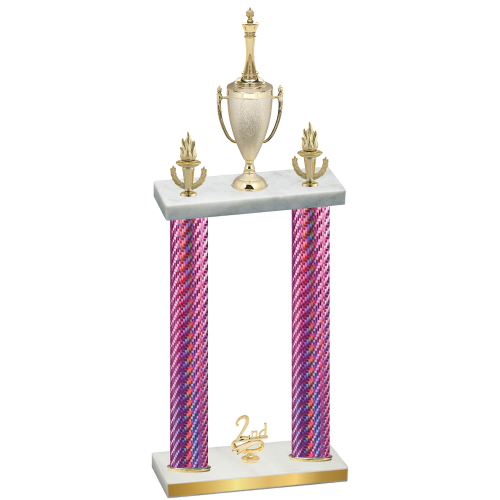 Double Pink Carbon Fiber Second Place Chess Trophy