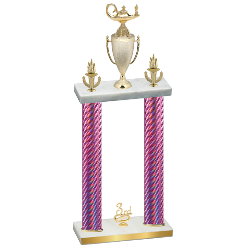 Double Pink Carbon Fiber Third Place Academics Trophy