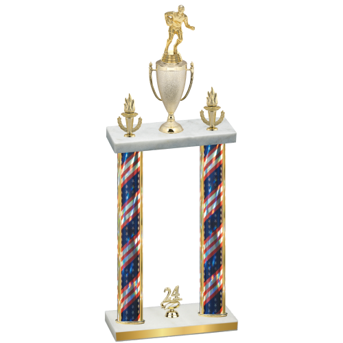 Double Flag USA Year Rugby Trophy