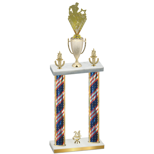 Double Flag USA Year Rugby Trophy
