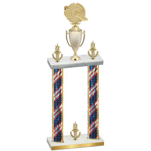Double Flag USA Victory Running Trophy