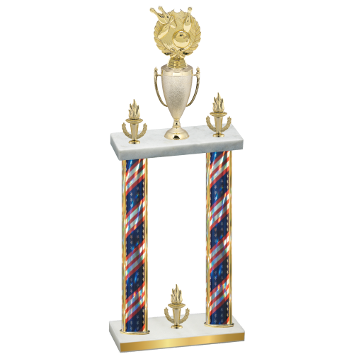 Double Flag USA Victory Bowling Trophy