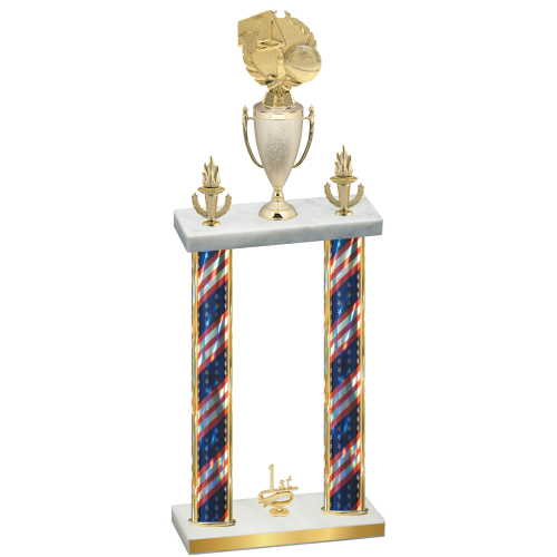 Double Flag USA First Place Basketball Trophy