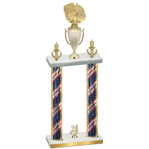 Double Flag USA Year Basketball Trophy