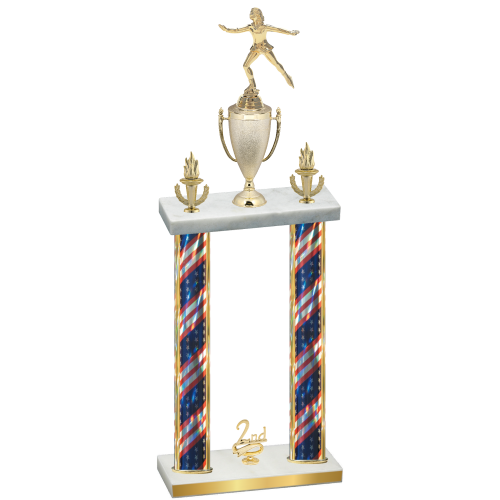 Double Flag USA Second Place Skater Trophy