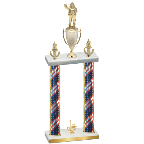 Double Flag USA First Place Holiday Trophy