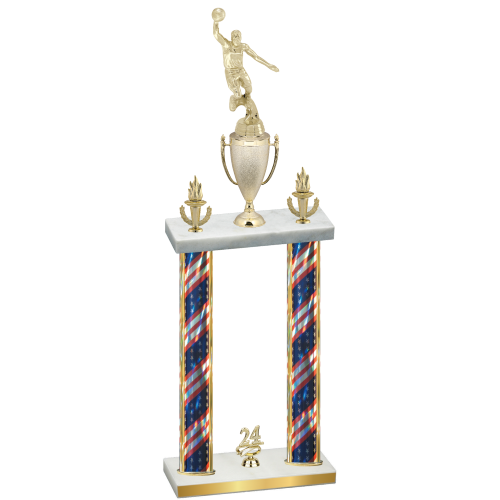 Double Flag USA Year Basketball Trophy