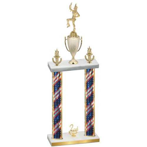 Double Flag USA Second Place Majorette Trophy