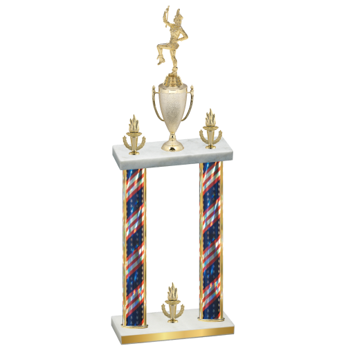 Double Flag USA Victory Majorette Trophy