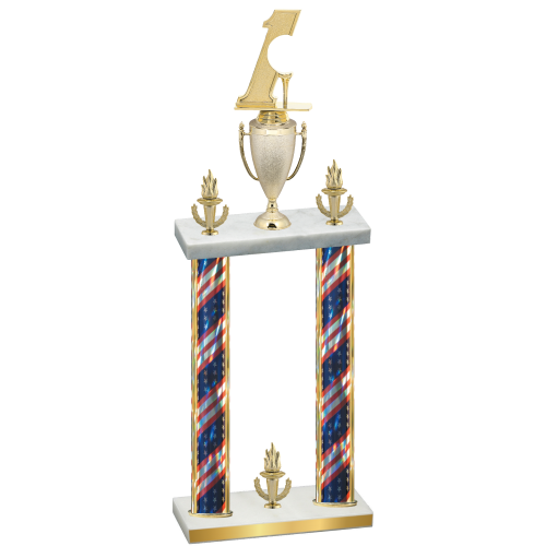 Double Flag USA Victory Golf Trophy