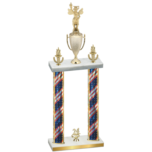 Double Flag USA Year Academics Trophy
