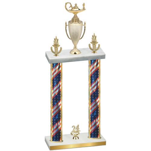 Double Flag USA Year Academics Trophy