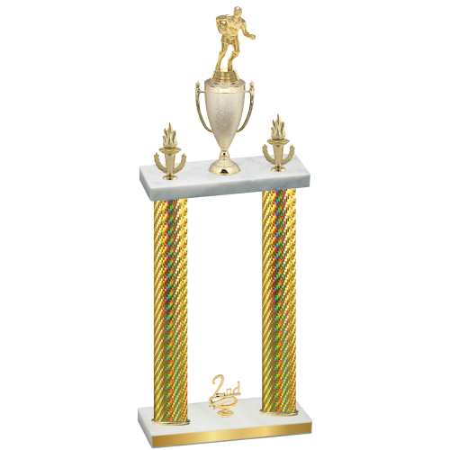 Double Gold Carbon Fiber Second Place Rugby Trophy