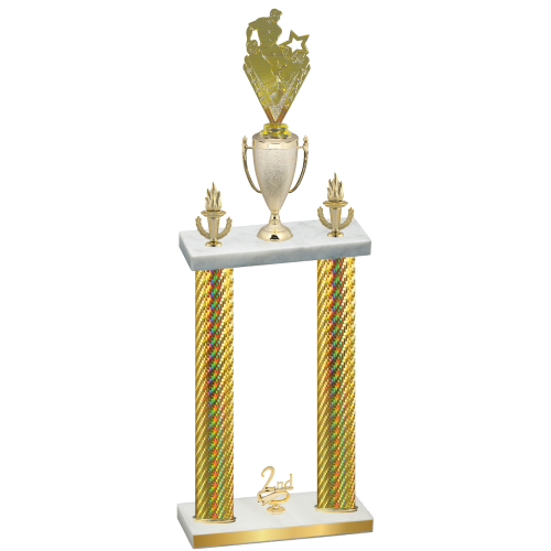 Double Gold Carbon Fiber Second Place Rugby Trophy