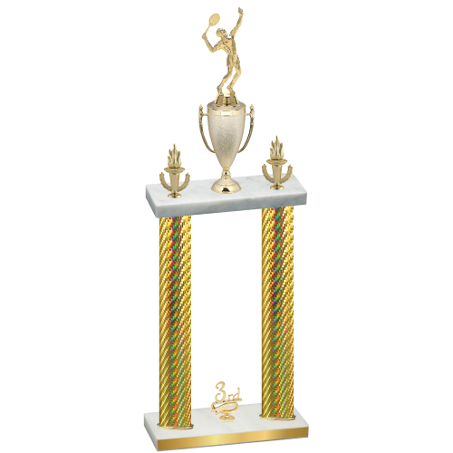 Double Gold Carbon Fiber Third Place Tennis Trophy