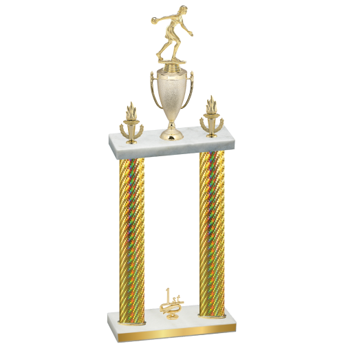 Double Gold Carbon Fiber First Place Bowling Trophy