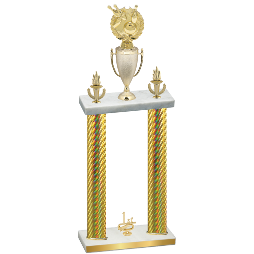 Double Gold Carbon Fiber First Place Bowling Trophy