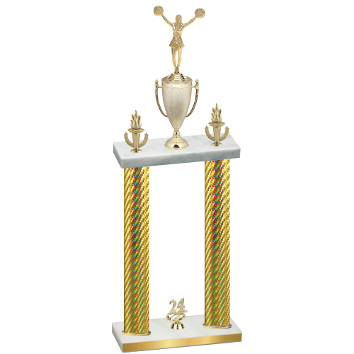 Double Gold Carbon Fiber Year Cheerleading Trophy