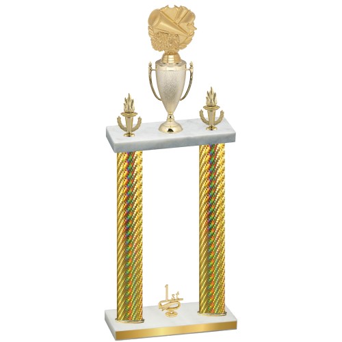 Double Gold Carbon Fiber First Place Cheerleading Trophy