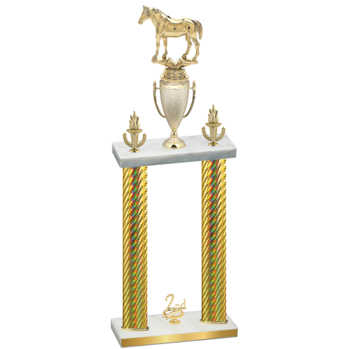 Double Gold Carbon Fiber Second Place Horses Trophy