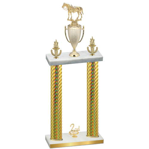 Double Gold Carbon Fiber Second Place Horses Trophy