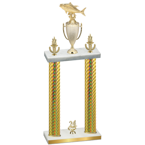 Double Gold Carbon Fiber Year Fishing Trophy
