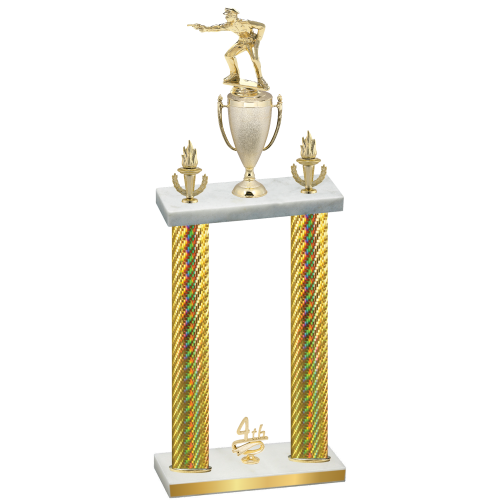 Double Gold Carbon Fiber Fourth Place Shooter Trophy