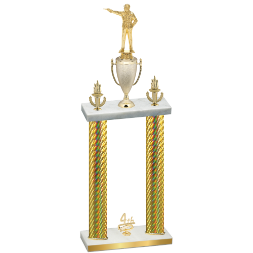 Double Gold Carbon Fiber Fourth Place Shooter Trophy