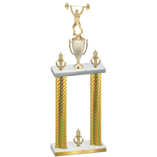 Double Gold Carbon Fiber Victory Weights Trophy
